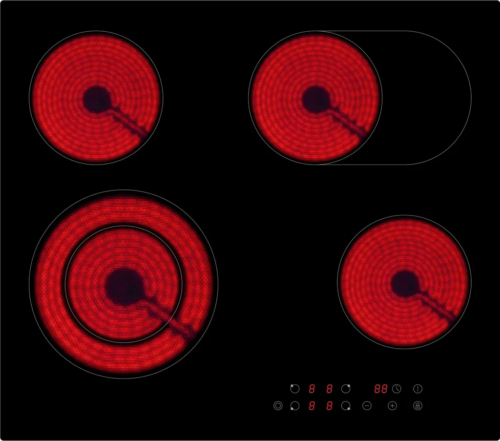 PKM Einbaukochfeld KH KF4 2KB Autark 60cm TIMER Bräterzone 4 PKM Einbaukochfeld KH KF4 2KB Autark 60cm TIMER Bräterzone – Bild 2