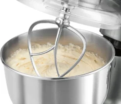Clatronic KM 3674 Knetmaschine Inkl. Fleischwolf, Glas-Mixaufsatz, Pastafunktion, Digital LCD-Display, 6,2 Liter Edelstahlrührschüssel, 1200 W, Titan -Küchen Profi 8fcca8ee2811381711f85fd3eda7b2ba 1