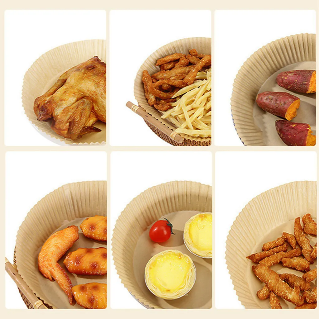 100 Stück Heißluftfritteuseneinlagen Fritteusenpadpapier Backpapier Dampfgarerpapier Padstanzer Braun 5 100 Stück Heißluftfritteuseneinlagen Fritteusenpadpapier Backpapier Dampfgarerpapier Padstanzer Braun – Bild 3