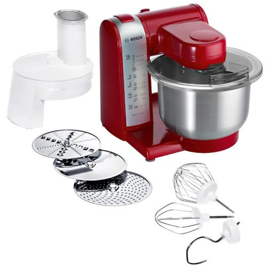 Bosch MUM 48R1 Multifunktions Küchenmaschine Rot/silber 14 Bosch MUM 48R1 Multifunktions Küchenmaschine Rot/silber – Bild 12