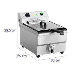 Fritteuse Elektro Fritteuse Edelstahl Gastronomie Ablasshahn Kaltzone 6000 W 16L -Küchen Profi 935987089f5e09463ef316013c7ee0f3