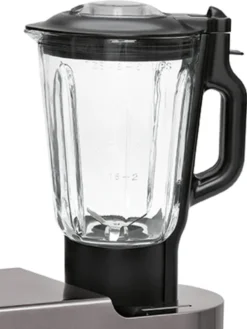 Clatronic KM 3674 Knetmaschine Inkl. Fleischwolf, Glas-Mixaufsatz, Pastafunktion, Digital LCD-Display, 6,2 Liter Edelstahlrührschüssel, 1200 W, Titan -Küchen Profi 93e19eb1f5b9260a345bc2b4c87af254