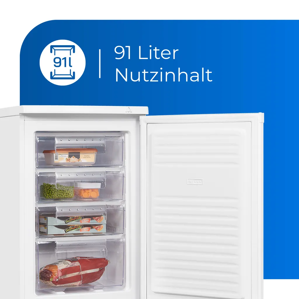Exquisit Gefrierschrank GS512-040E Weiss | 91 L Nutzinhalt | Weiß 5 Exquisit Gefrierschrank GS512-040E Weiss | 91 L Nutzinhalt | Weiß – Bild 3