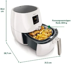 Philips Heißluftfritteuse Airfryer HD 9216/80 - Fassungsvermögen 800g - 1.425 Watt 37 Philips Heißluftfritteuse Airfryer HD 9216/80 - Fassungsvermögen 800g - 1.425 Watt -Küchen Profi 98f2e704a384e97053f9cd1ff729f024