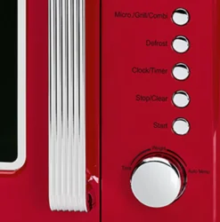 Clatronic MWG 790 2in1 Mikrowelle Retro-Design, 700 W Mikrowellenleistung, 1000 W Grillleistung, 20 L Garraum, Timerfunktion, Kindersicherung -Küchen Profi 99f15d3e81e64ba88ff8ff5d1c1a0c02