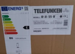 Telefunken CF-31-121-W Kühlschrank Weiß / 82,1 Cm 86kWh / 90 L Kühlteil / Türanschlag Wechselbar / Höhenverstellbare Füße -Küchen Profi 9b29e6a00b715ea5bbb14d9fb9b6a1b4