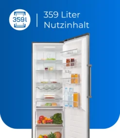 Exquisit Kühlschrank KS360-V-HE-040E Inoxlook | 359 L Nutzinhalt | Edelstahloptik -Küchen Profi 9c8b92a79ba04ece6655cdabcb709983