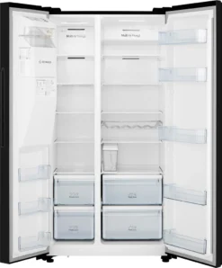 Hisense RS694N4TFE Kühl-/Gefrierkombination Side By Side NOFROST - Electronic Touch Control - Ice Crusher - Wasserspender Mit Integrierten Wassertank - Volumen 562l (371l Kühl / 185l Gefrier) - Chrom Weinregal - Inverter-Kompressor -Küchen Profi 9cd71102145dbb88712cdca8fa687cb3