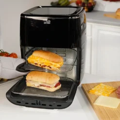 Starlyf® Air Oven XXL – 12 Liter Heißluftfriteuse Mit 10 Programmen Und Rotisserie-Funktion, Drehspieß, LED Display Mit Touch Screen, 1700 Watt , Ohne ÖL - Airfryer, Heißluft, Fritteuse, Heißluftofen, Backofen, Dehydrator, Grill -Küchen Profi 9dbaf8c831b7cb3b3e8e75c68fa82fca