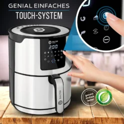 BALTER Heißluftfritteuse Heissluft Friteuse Heißluft Fritteuse Edelstahl 5 Liter XXL -Küchen Profi 9ddf6824e6e4a68f6a9e1f5f4541728a