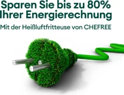 CHEFREE AFW01 Heißluftfritteuse, Mit Visuelles Fensterdesign, Kompaktfriteusen Mit 5L Fassungsvermögen Und 6 Voreingestellte Progra -Küchen Profi 9e125e7bcabefcf4de19f9c239b02944