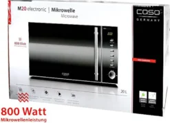 Caso 3315 M20 Mikrowelle Schwarzglas/Edelstahl -Küchen Profi 9e353e42e9231826a0694515657bdd84