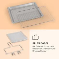 Klarstein Vigor Air Heißluftfritteuse XXL - Airfryer Mit 1800 W - 30 Liter - 18 Programme - Ober- Und Unterhitze - Digitales Bedienfeld Mit Touchscreen - Edelstahl -Küchen Profi 9f2e4af074081a65f8f1b013b87f3362