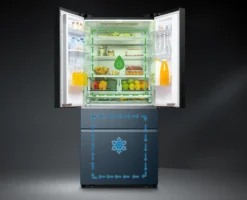 Hisense RF540N4SBF2 French Door Kühl-Gefrierkombination - 480L Fassungsvermögen - Total No Frost - Multi Air Flow - Super Cool - Holiday Modus - Türalarm - Versteckter Griff - Metal Glide Schublade -Küchen Profi 9f369f3bc2e9b51552f8847338feb8b8