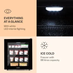 Klarstein IceAge 88 Gefrierschrank 88 Liter - 3 Etagen - Thermostat - Temperaturbereich: 0 Bis -18 °C - Kompressionskühlung - Glasfront 10 Klarstein IceAge 88 Gefrierschrank 88 Liter - 3 Etagen - Thermostat - Temperaturbereich: 0 Bis -18 °C - Kompressionskühlung - Glasfront -Küchen Profi a09ed7ce52c2053584b54d8b95f7c14f