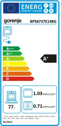 Gorenje BPS6737E14BG Einbau-Elektrobackofen, Schwarz, 77 L Volumen, 59,5 Cm Breite, Ober-/Unterhitze + Umluft, Selbstreinigungsfunktion, Display, Integrierte Uhr -Küchen Profi a3301dbbc450a125ba895fe40051d2c6