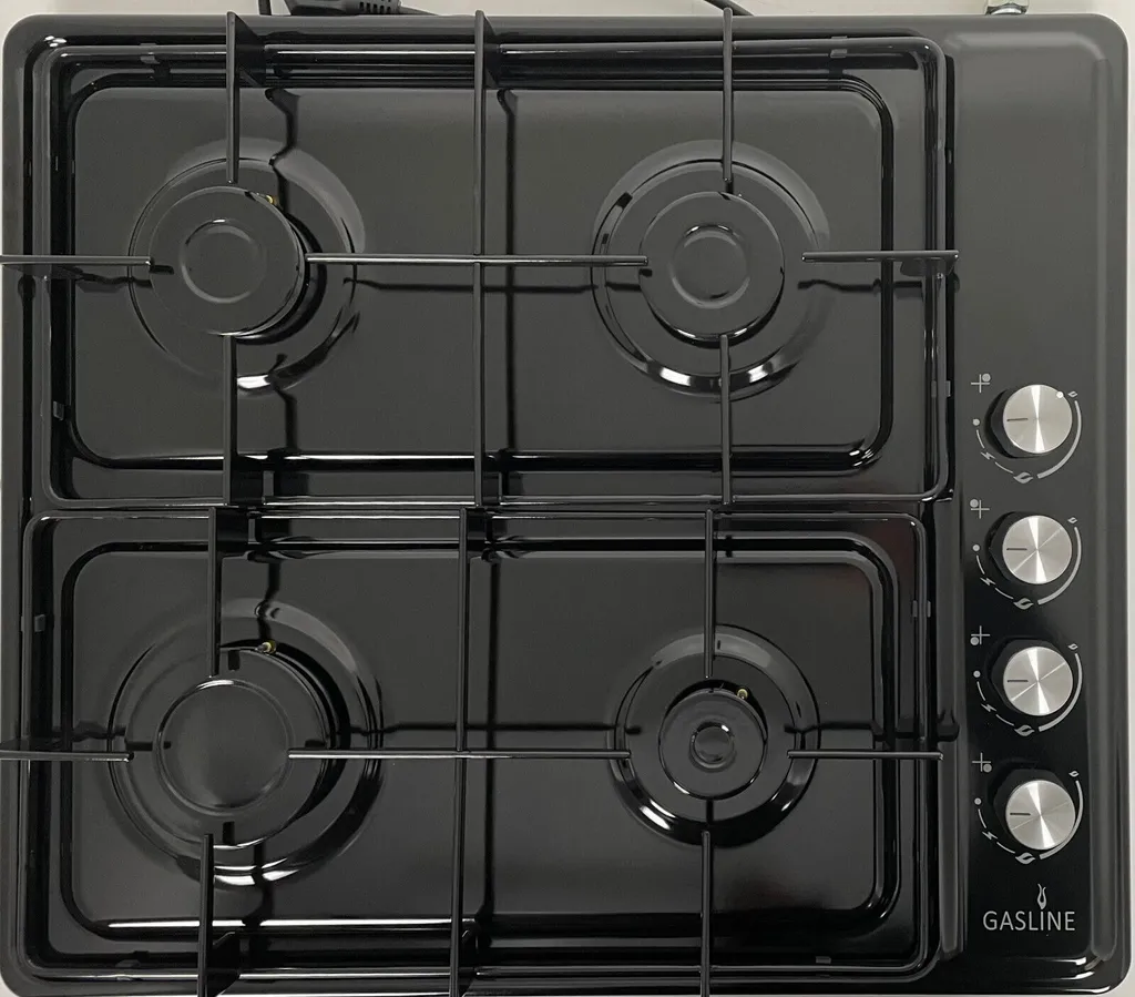 Gasline Camping Kocher Gaskocher Tischgerät 4 Flammig Schwarz Mit Zündsicherung 60cm Propangas 4 Gasline Camping Kocher Gaskocher Tischgerät 4 Flammig Schwarz Mit Zündsicherung 60cm Propangas – Bild 2