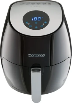 Monzana Heißluftfritteuse Digitales Touch-Display 3,6 L Ohne Öl Fett 6 Programme 1500 W Küche Fritteuse Heißluftofen Schwarz -Küchen Profi a5c9d130d8786efdb167cba061d4aa67