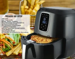 LMG Heißluftfritteuse XXL Premium 5.2L - Airfryer Mit Touch-Bedienfeld, Neueste Technik, 100% Knusprig, Ohne Fett – Backen, Frittieren, Grillen, Rösten - Spülmaschinenfest - Extrem Leise Anwendung 13 LMG Heißluftfritteuse XXL Premium 5.2L - Airfryer Mit Touch-Bedienfeld, Neueste Technik, 100% Knusprig, Ohne Fett – Backen, Frittieren, Grillen, Rösten - Spülmaschinenfest - Extrem Leise Anwendung -Küchen Profi a686ff92617b6e82827dce73d2b4cb8a