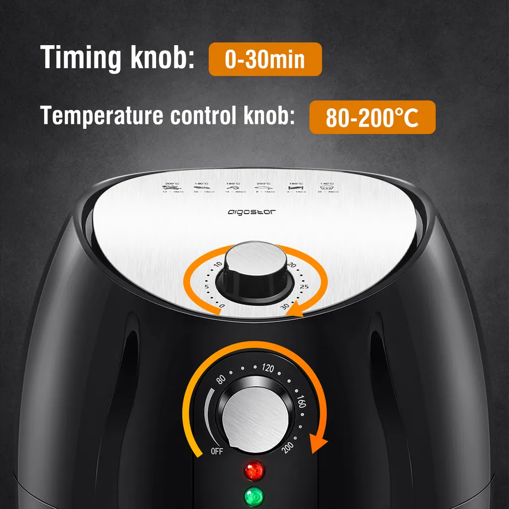 Aigostar Heißluftfritteuse 4,2L, 1500W Heisluftfritöse Ohne Öl Perfekt Für Kleine Haushalte, 30-Time, Air Fryers, Abnehmbarer Frittierkorb, Automatischer Ausschaltfunktion, Schwarz 6 Aigostar Heißluftfritteuse 4,2L, 1500W Heisluftfritöse Ohne Öl Perfekt Für Kleine Haushalte, 30-Time, Air Fryers, Abnehmbarer Frittierkorb, Automatischer Ausschaltfunktion, Schwarz – Bild 4