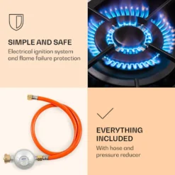 Klarstein Alchemist 3 Gaskochfeld , 6,2 KW , 3-flammig Aluminium-Brenner , Glaskeramik , Elektrische Zündung , Inkl. Schlauch Und Druckminderer -Küchen Profi a9c52d6d5531c41eabd26547e0b5ba36