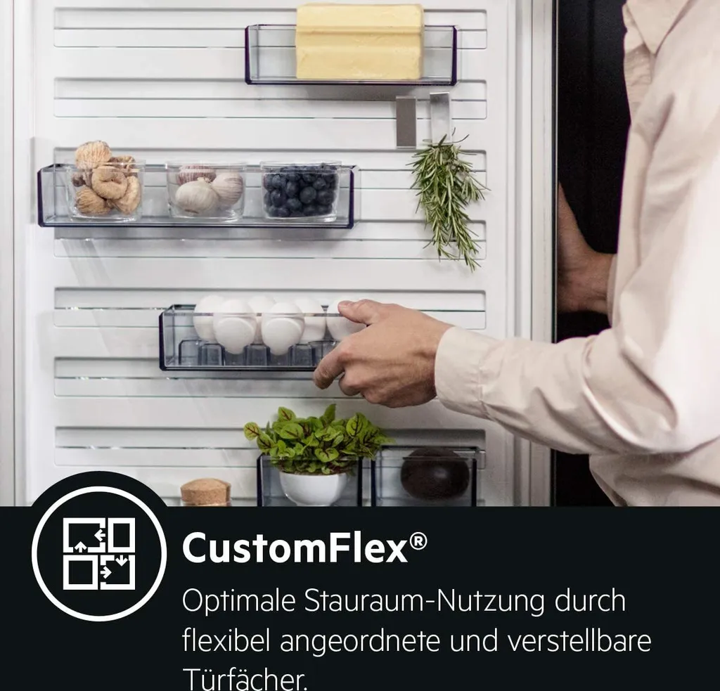 AEG RCB632E4MM Freistehende Kühl-Gefrierkombination / 1860 Mm / / Gefrierteil Unten / 324 L / CustomFlex - Flexibles Türablagesystem / NoFrost / Farbe: Edelstahl-Türen, Seiten Grau 5 AEG RCB632E4MM Freistehende Kühl-Gefrierkombination / 1860 Mm / / Gefrierteil Unten / 324 L / CustomFlex - Flexibles Türablagesystem / NoFrost / Farbe: Edelstahl-Türen, Seiten Grau – Bild 3