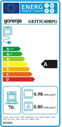Gorenje GEIT5C 60 BPG Elektro-Standherd Mit Induktionskochfeld - 50 Cm - 70 Liter - Kindersicherung - Schnellaufheizung - AirFry - Pizzamodus 300°C - Teleskopauszüge - AquaClean - BridgeZone - Schwarz -Küchen Profi aa4a1e9d8ae4b6ef89c288bdfbdad8cd
