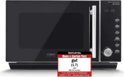 CASO | MIG25 Ceramic 2-in-1 Mikrowelle Mit Grill | Keramikboden Und Inverter-Technologie, 900 W, 1000 W Grill, 25 L, Design Edelstahl, Verspiegelt -Küchen Profi aba1418eb207f638999a79bd7c221274