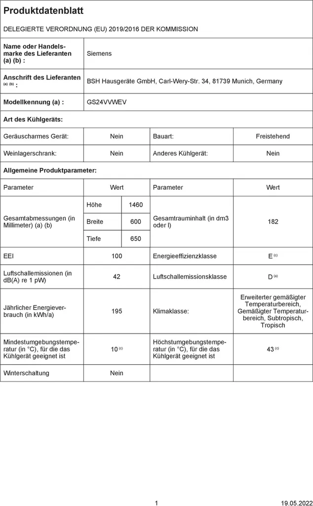 Siemens IQ300, Freistehender Gefrierschrank, 146 X 60 Cm, Weiß GS24VVWEV 9 Siemens IQ300, Freistehender Gefrierschrank, 146 X 60 Cm, Weiß GS24VVWEV – Bild 7
