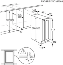 AEG Unterbau/Einbau Weinkühlschrank Schmal Für 7 Flaschen 136kWh SWB6150DG -Küchen Profi abc77c61e9e2d280398300678ef75ec7