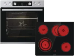 Gorenje Steel Set 4 Einbauherd - Set Mit Glaskeramik-Kochfeld Mit Edelstahlrahmen - 77L XXL Volumen - GentleClose & -Open - AirFry - PizzaMode - ChildLock - PerfectGrill - Teleskopauszüge - Schwarz -Küchen Profi ac87efa1588ff1a1e3b1a74a4fa2eb1a
