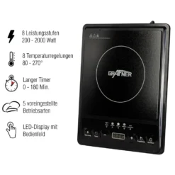 Grafner® Induktions-Kochplatte 2000 Watt IK10860 13 Grafner® Induktions-Kochplatte 2000 Watt IK10860 -Küchen Profi ac9bdf0478857ca736bc7f56fd13f429