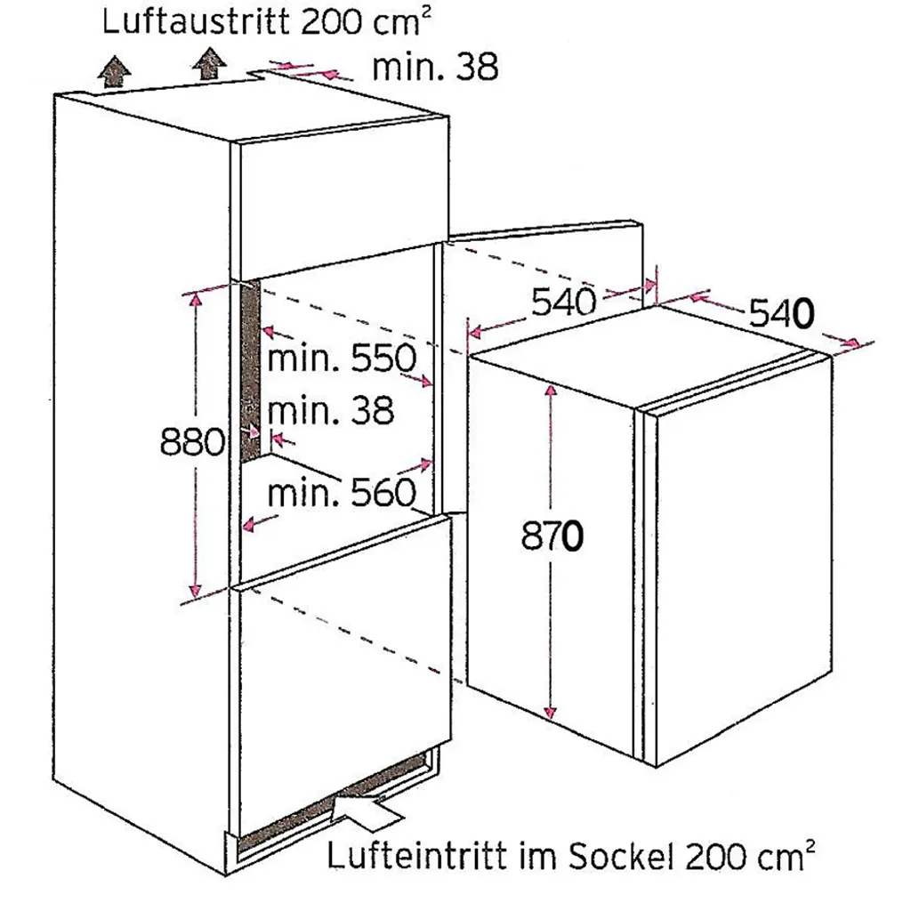 PKM Einbau Kühlschrank Mit Gefrierfach KS120.4 EB Schleppscharnier 118 L 3 PKM Einbau Kühlschrank Mit Gefrierfach KS120.4 EB Schleppscharnier 118 L