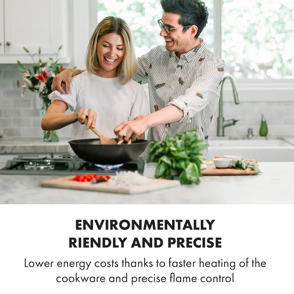 Klarstein Alchemist 4 Zonen Gaskochfeld , 4-flammig , Autark , 58,3 Cm , Einbau , Aluminium-Brenner , Stark-Brenner , Erdgas/Butangas , Edelstahl , Automatische Abschaltung , Topfträger Aus Gusseisen , Glaskeramik , Inkl. Schlauch Und Druckminderer , Schwarz 4 Klarstein Alchemist 4 Zonen Gaskochfeld , 4-flammig , Autark , 58,3 Cm , Einbau , Aluminium-Brenner , Stark-Brenner , Erdgas/Butangas , Edelstahl , Automatische Abschaltung , Topfträger Aus Gusseisen , Glaskeramik , Inkl. Schlauch Und Druckminderer , Schwarz – Bild 2