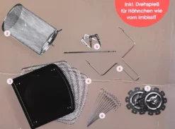 GOURMETmaxx Heißluft-Fritteuse Digital - Fritteuse, Ofen & Drehgrill In Einem - Heißluftfritteuse - Schwarz XXXL Heißluft Fritteuse Airfryer Digital Backofen Fettfrei Drehgrill 9L Pommes -Küchen Profi ae9f0af411211bfca78a4fad43c42a5f