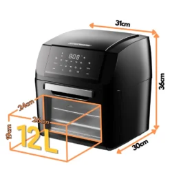 Steinborg 4-in1 Heißluftfritteuse | 12L | 1.500 W | Mit LED Touchscreen | 10 Automatische Programme | Inkl. Rezeptbuch Auf Deutsch | Frittieren, Backen, Grillen Oder Dörren | Aufwärmfunktion | Automatische Abschaltung | -Küchen Profi aea2f88f80f316742c68ddc1b382e24c