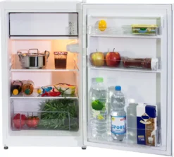 TELEFUNKEN CF-33-101-W Kühlschrank, Tischkühlschrank Mit Eiswürfelfach, 89 L Gesamt-Nutzinhalt, LED Innenbeleuchtung -Küchen Profi aebd08a66b8d377909a9b0ca4747f89c