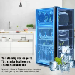 Kühl Gefrierkombination, Freistehender Kühlschrank, Freistehend Gefrierschrank Mit 60L Gesamtvolumen Doppeltür LED Beleuchtung 172 KWh/Jahr 86.8cm Höhe, Schwarz 14 Kühl Gefrierkombination, Freistehender Kühlschrank, Freistehend Gefrierschrank Mit 60L Gesamtvolumen Doppeltür LED Beleuchtung 172 KWh/Jahr 86.8cm Höhe, Schwarz -Küchen Profi aef1485be6aced60f7bef295c5aa5218