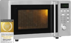Exquisit Mikrowelle UMW 800 G-3.1 Inox | 800 Watt | Grill | Silber