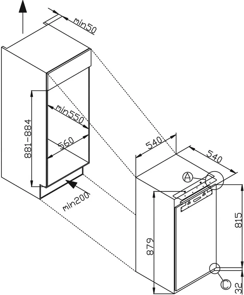 Amica EVKS 16182, Vollraum-Kühlschrank, 880 Mm Nische, Festtür-Technik, 8 Amica EVKS 16182, Vollraum-Kühlschrank, 880 Mm Nische, Festtür-Technik, – Bild 6