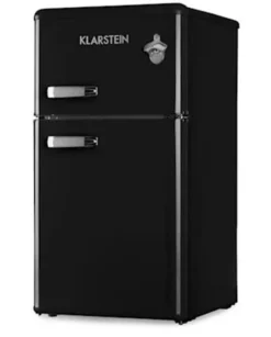 Klarstein Irene - Kühl- & Gefrierkombination, Retro Kühlschrank, 61 Liter Kühlfach, 24 Liter Gefrierfach, , 40 DB Leise, 2 Kühlebenen, 2 Türablagen, Schwarz [+] -Küchen Profi b0dccdefb9f3d3cfb4deb02f98e7ff4d