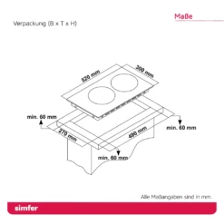 Simfer 30 Cm Glaskeramikkochfeld BIH 3025, Autarkes Elektro-Kochfeld, Glaskeramikkochfeld - 2 Kochzonen, 9 Leistungsstufen, Touch-Bedienung, Restwärmeanzeige, Kindersicherung, Rahmenlos -Küchen Profi b43d8588e95c82303cdf019dc4d774ec