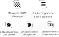 Caso 3315 M20 Mikrowelle Schwarzglas/Edelstahl -Küchen Profi b55c4a57a40341422ae6ef34216152e5
