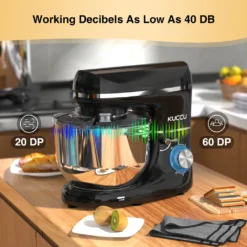 KUCCU Küchenmaschine,1500W Leistungsstarke Knetmaschine, Mit Knet-und Rührfunktion 6 Geschwindigkeiten Geräuscharme Teigknetmaschine 6,5 Liter Edelstahlschüssel Knethaken & Schneebesen Spritzschutz -Küchen Profi b81618d59bd0468f6e908eacc451db80