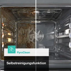 Gorenje Black Set 4 PYROLYSE Einbauherd - Set Mit Glaskeramik-Kochfeld Mit Edelstahlrahmen - 77L XXL Volumen - GentleClose - AirFry - PizzaMode - ChildLock - PerfectGrill - Teleskopauszüge - Schwarz -Küchen Profi b82ae5e0b4e6f617ad723702d4fb584b