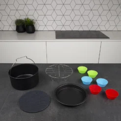 Princess 10-tlg. Heißluftfritteuse-Zubehör-Set 5,2L Metall Und Silikon -Küchen Profi bcc281254772279f310402ff152dc196