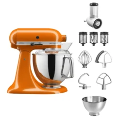 KitchenAid 4,8 L 5KSM175 Artisan Küchenmaschine Beginnerset Mit Gemüseschneider, Farbe:Honey -Küchen Profi bd59486b5d14bbced8a4e2816951c118