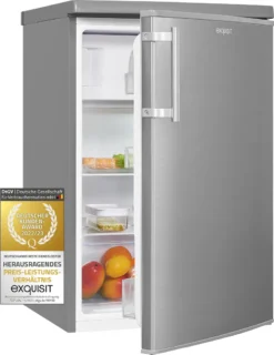 Exquisit Kühlschrank KS16-4-HE-040E Inoxlook | 109 L Nutzinhalt | Edelstahloptik