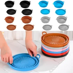 7.5'' Zusammenklappbarer Heißluftfritteusen-Silikontopf Grau Silikon Backkorb Kompaktfriteusen 13 7.5'' Zusammenklappbarer Heißluftfritteusen-Silikontopf Grau Silikon Backkorb Kompaktfriteusen -Küchen Profi bd71bce1f0ecfe99c816bdc322900181