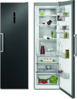 AEG RKB738E5MB Freistehender Kühlschrank / 1860 Mm / / 380 L / CustomFlex - Flexibles Türablagesystem / Null-Grad-Schublade / Farbe: Black Stainless Steel, Seiten Dunklegrau